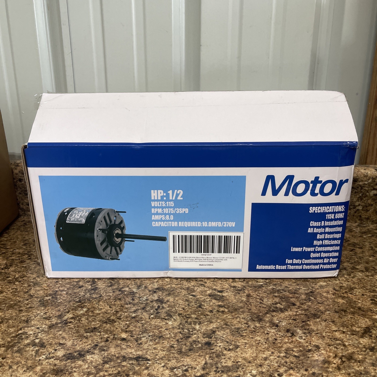DL1056 Sleeve Bearing Direct Drive Blower Motor 1/2 hp 1075 370v
