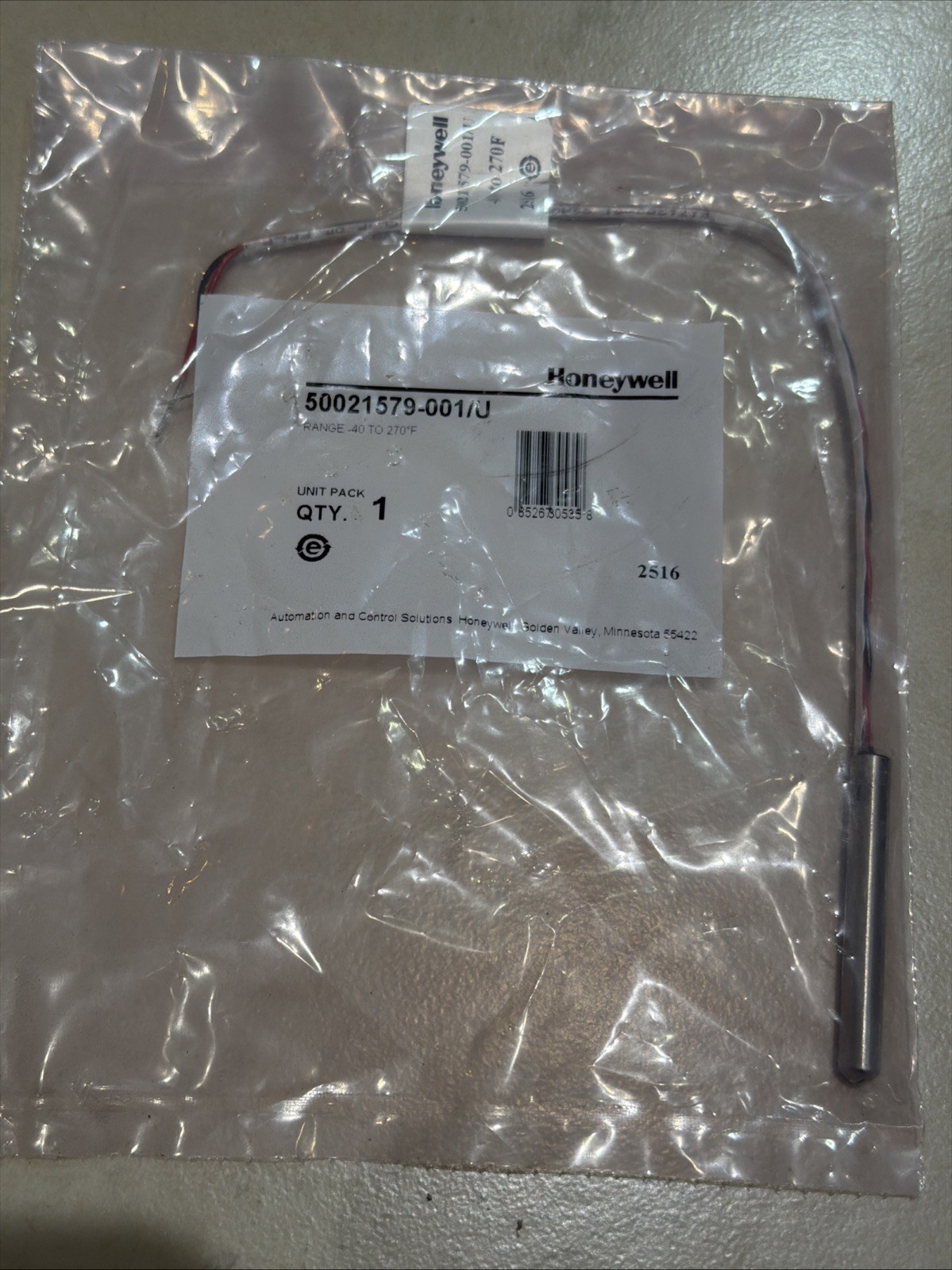 Honeywell 50021579-001 Range: -40 to 270F Temperature Sensor New