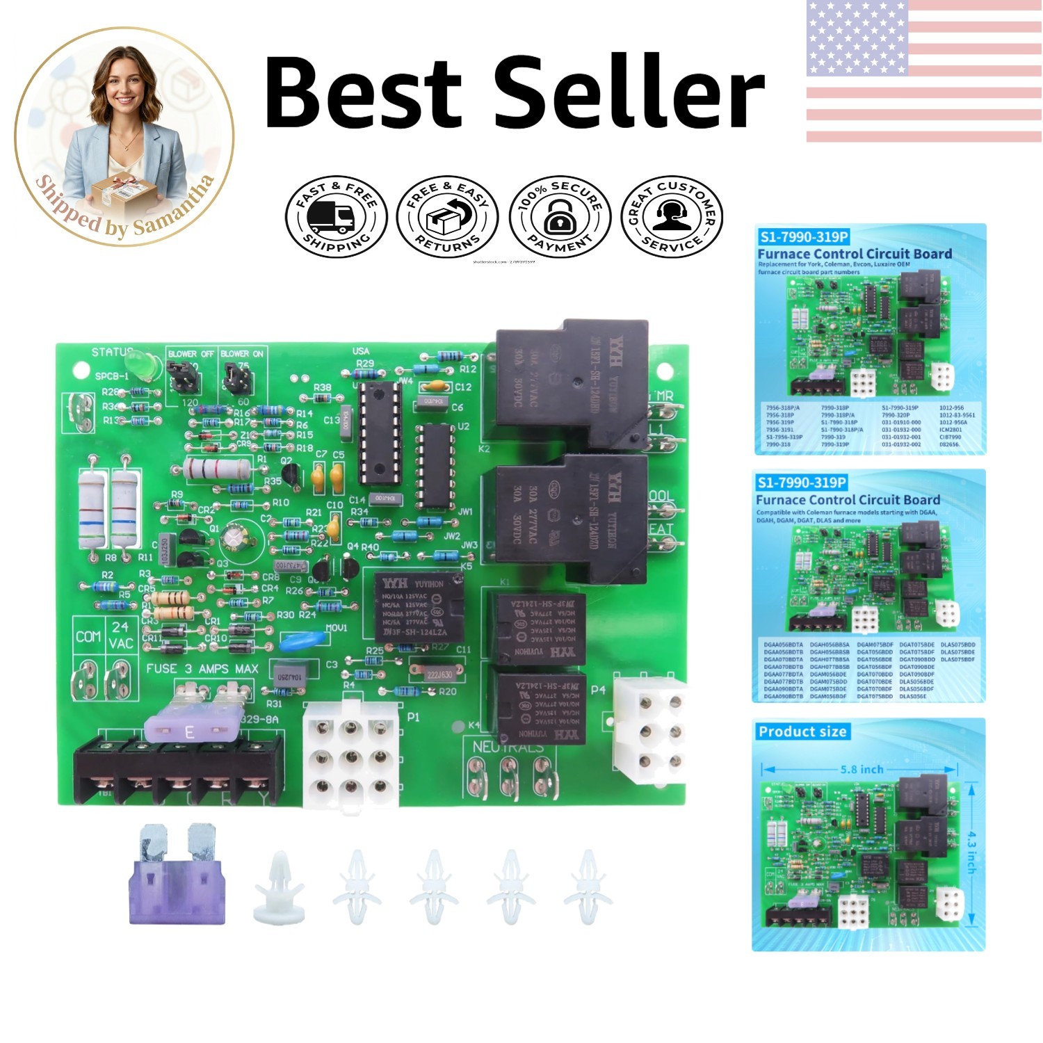 Reliable Furnace Control Board for Coleman Evcon – After-Sales Support Included