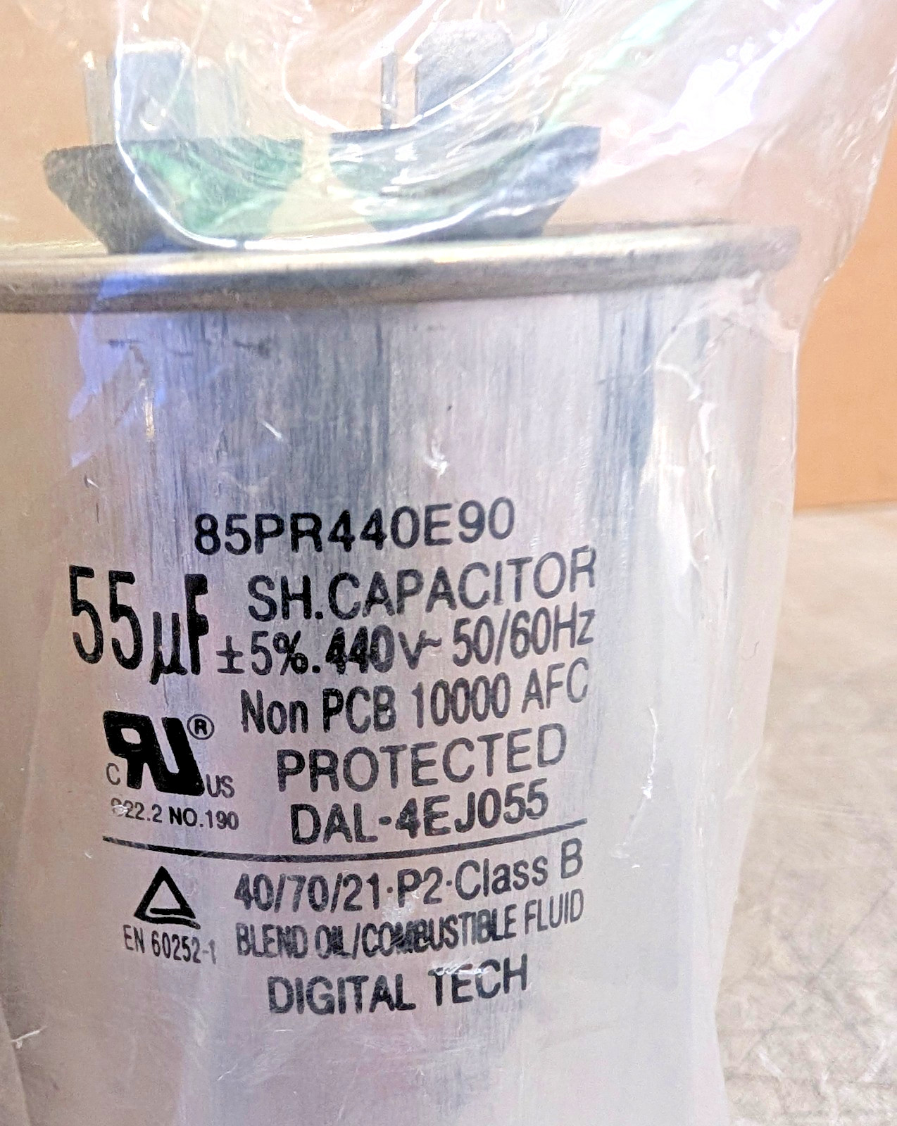 Single Run Capacitor 55Mfd 440V Tecumseh Compressor 85PR440E90 NEW OEM [C2B2]