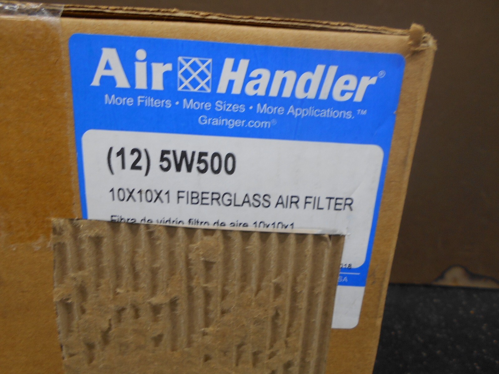 AIR HANDLER NON PLEATED AIR FILTER 5W500 10” x 10” x 1” FIBERGLASS