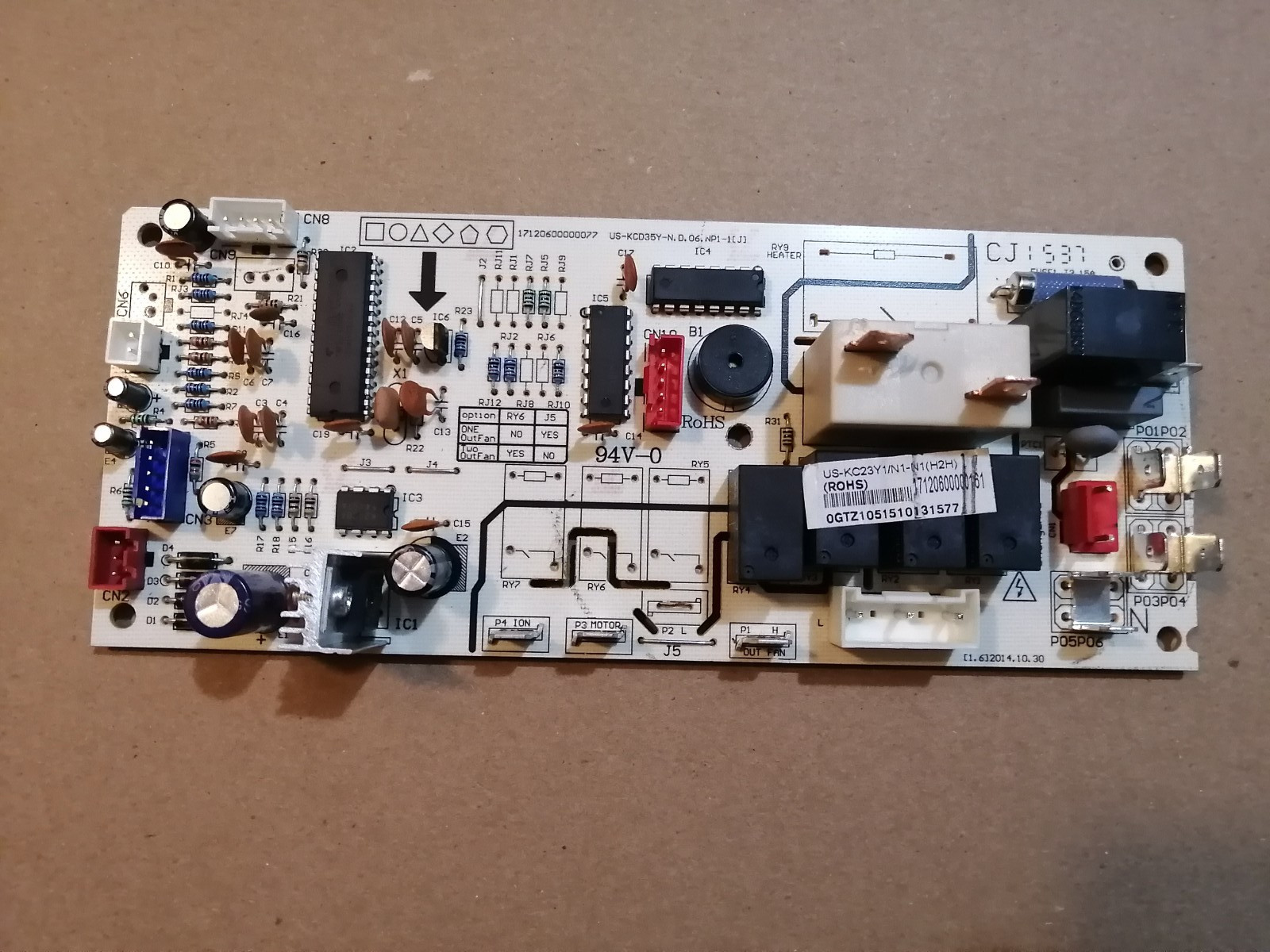Ocean Breeze Portable Air Conditioner Main Control Board OBZ-08PE/17120600000161