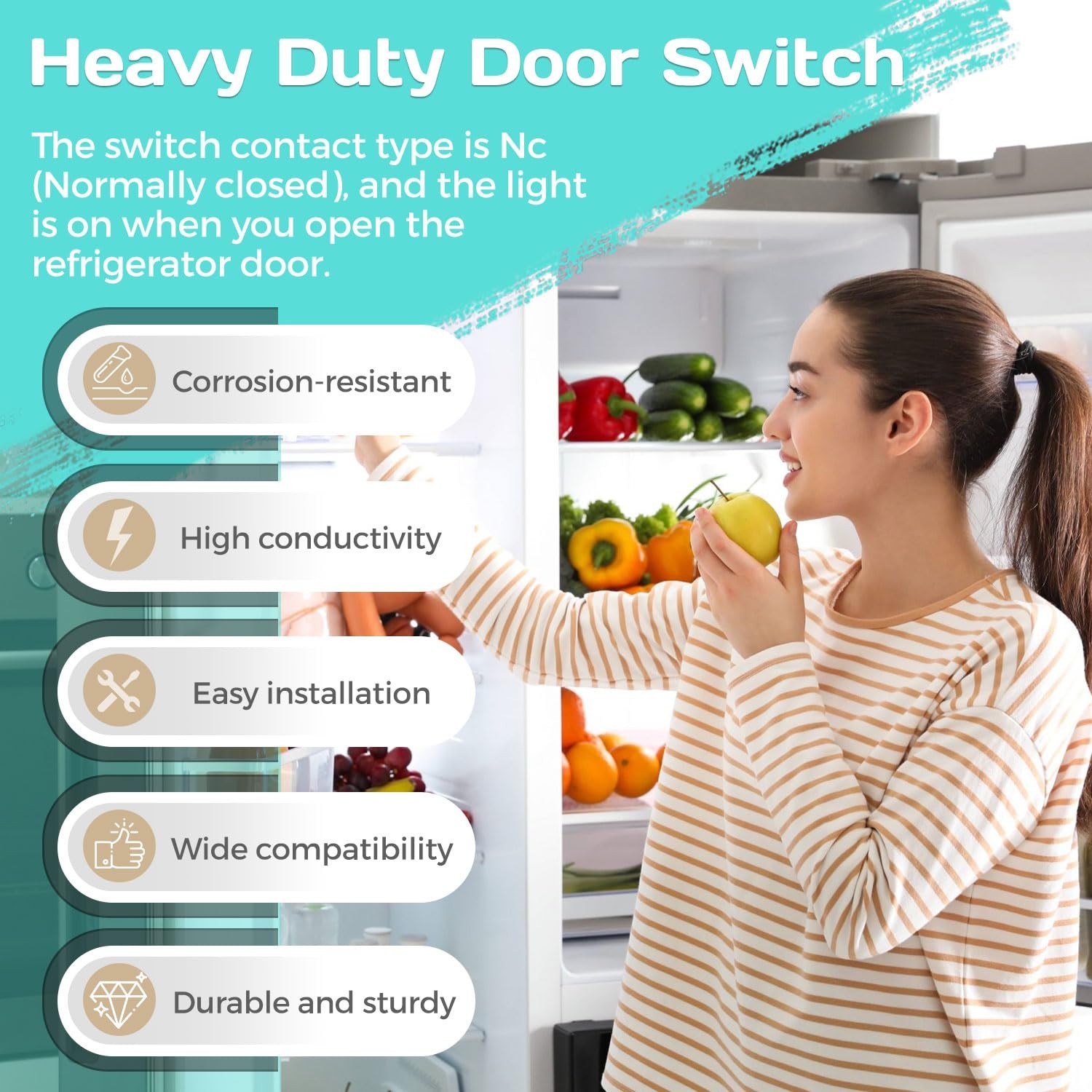 Refrigerator Door Light Switch, 2PCS Whirlpool Switch…