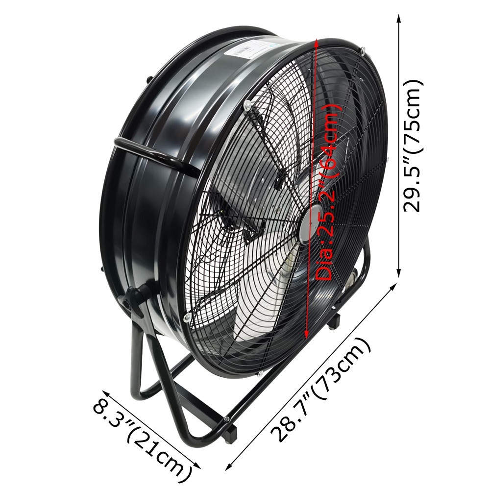 24 Inch Industrial Blower Exhaust Fan 360° Rotaty Two Levels to Adjust the Blowe