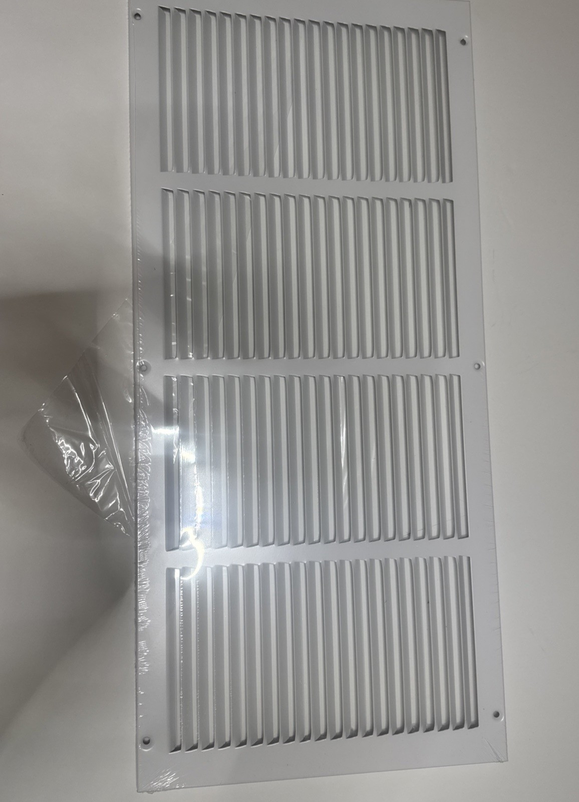 24×10 Steel Return Air Grille Duct Vent Cover for Sidewall & Ceiling White