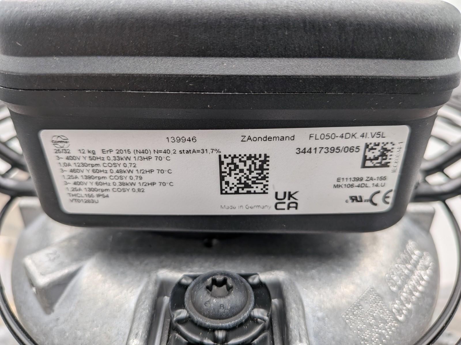 Ziehl-Abegg FL050-4DK.4I.V5L Axial Flow Fan Unit VT01283U 3Ph 460V 400V 500mm