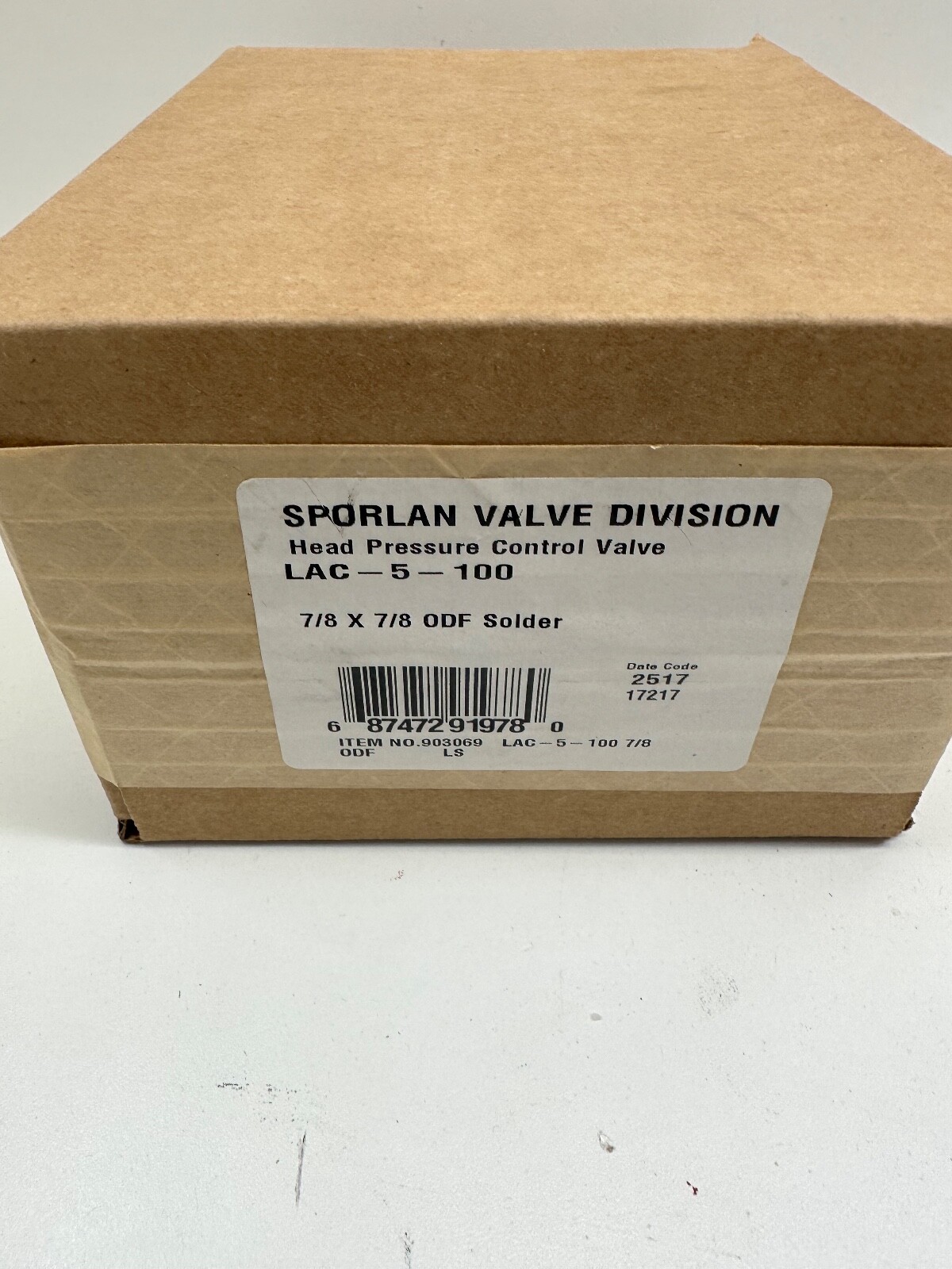 Sporlan LAC-5-100 Head Pressure Control Valve 7/8 x 7/8 ODF Solder New