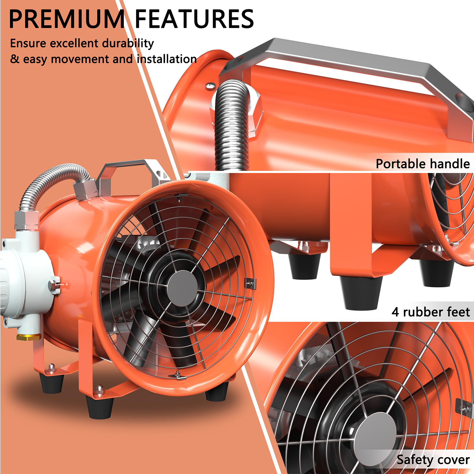 Explosion Proof Fan 10″/12″ Inch Utility Blower Fan Extractor Fan 3300RPM 120V