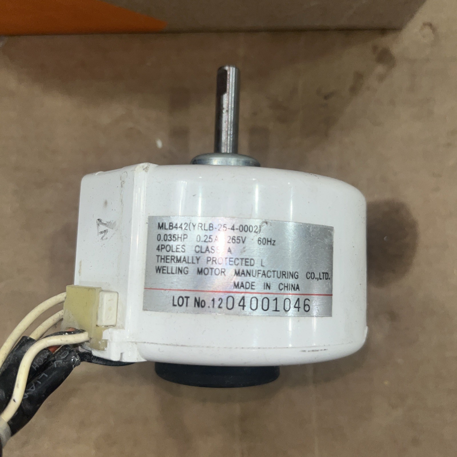 GE Appliance MLB442, YRLB-25-4-0002, 2108004585 AC Fan Motor, 265V, 60HZ