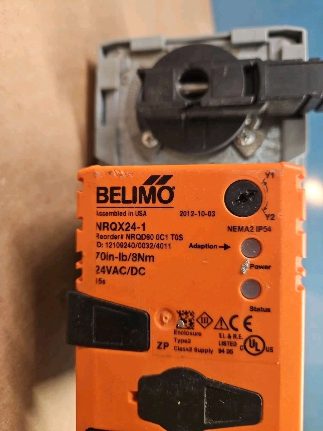 Belimo NRQX24-1 Control Damper Actuator with B238 1 1/2” Ball Valve