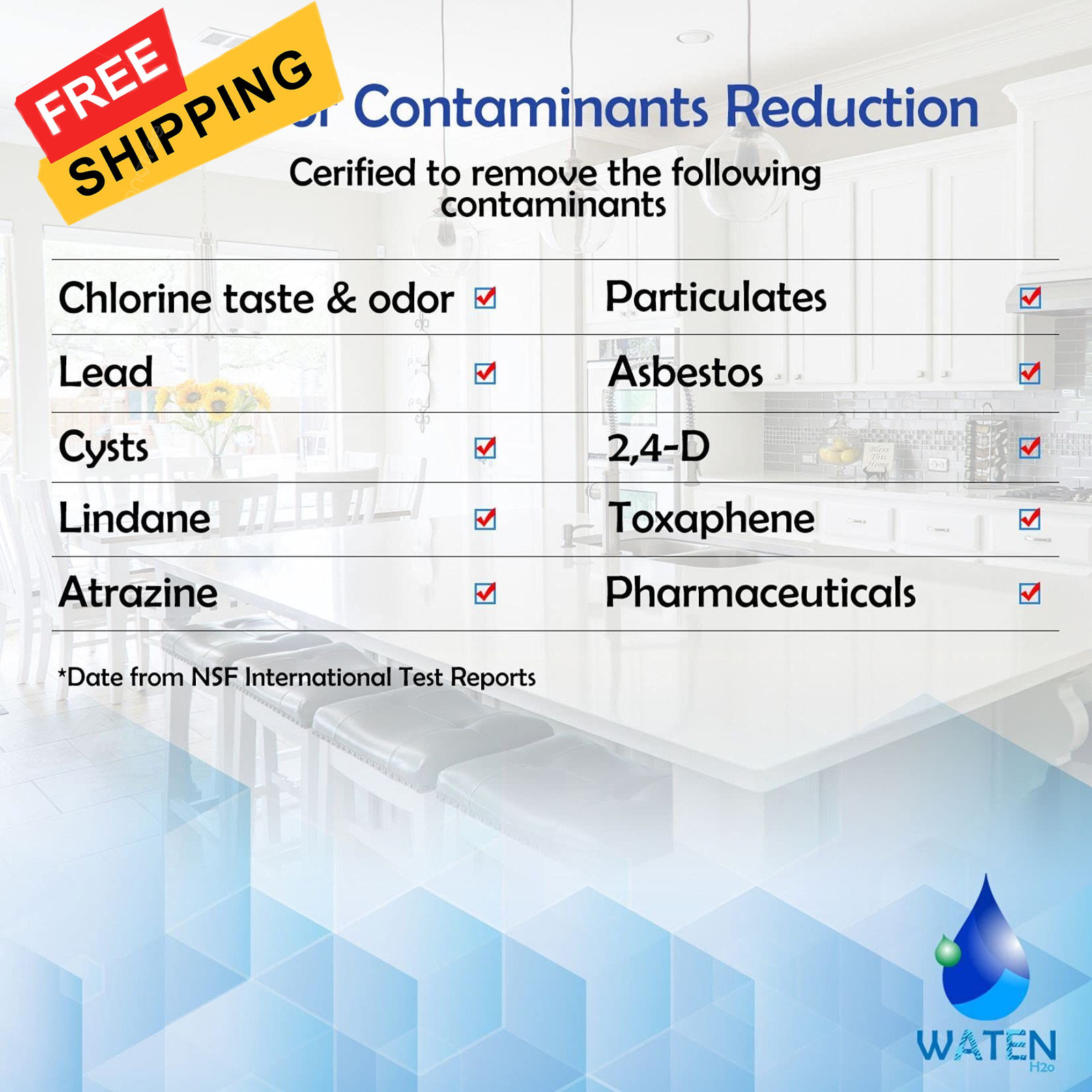 Water Filter Replacement for WRS325SDHZ, WRS325SDHZ08, Whirlpool White