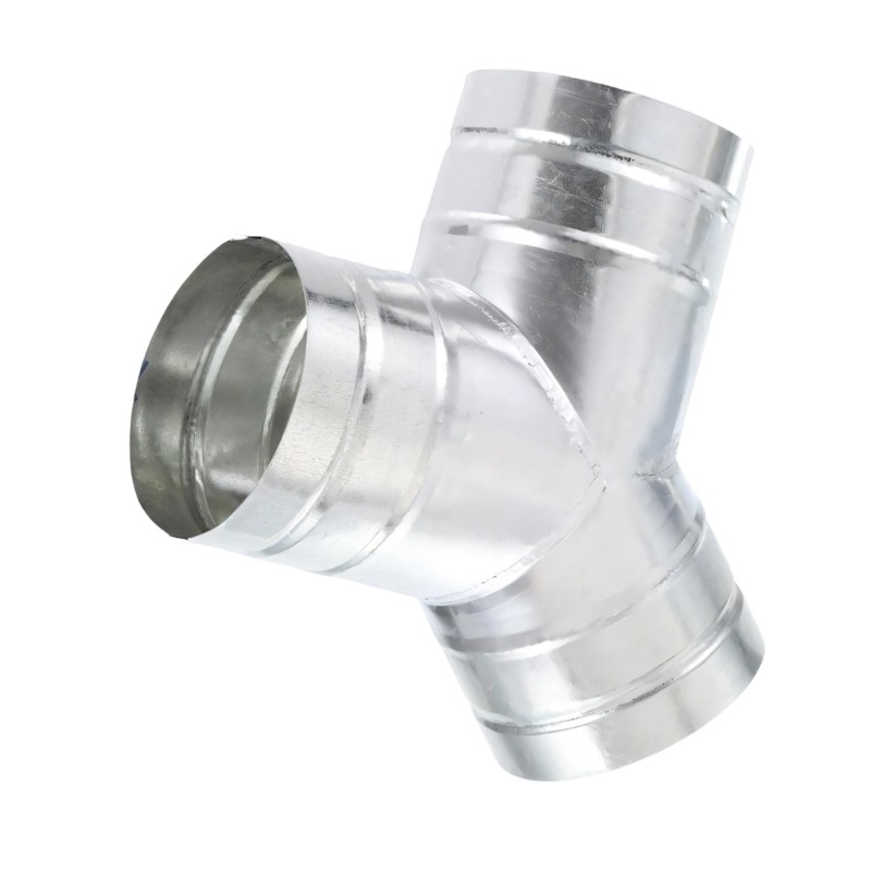 Strong Galvanized Steel Y Style Passage Duct Component 45 Degree Bend Structure