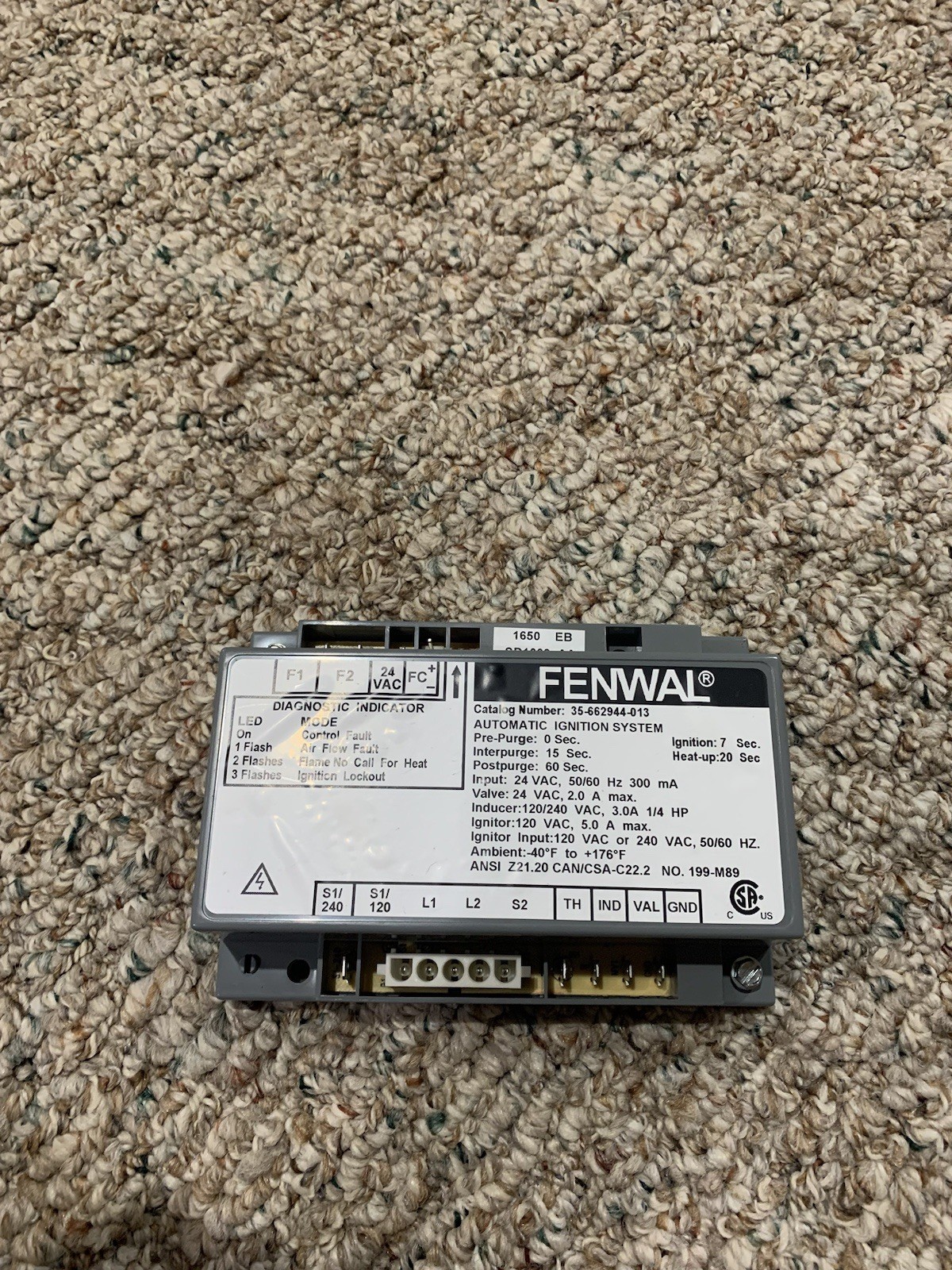 FENWAL 35-662944-013 Automatic Ignition Control Module