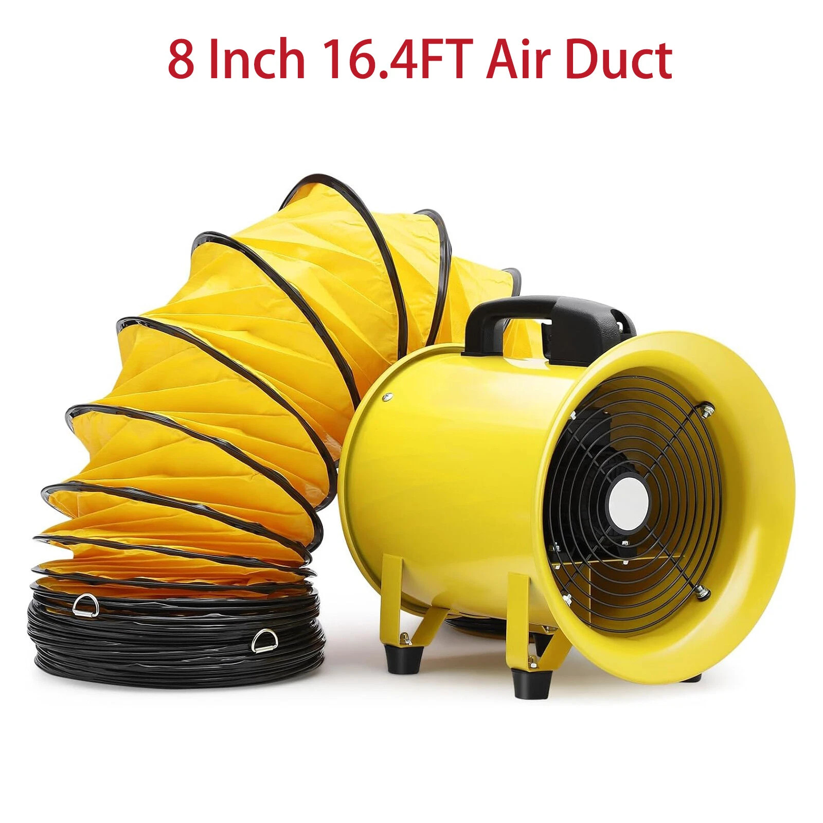 8″/10″ Utility Blower Fan 3300RPM Ventilator Exhaust Fan 16.4/32.8FT Duct Hose
