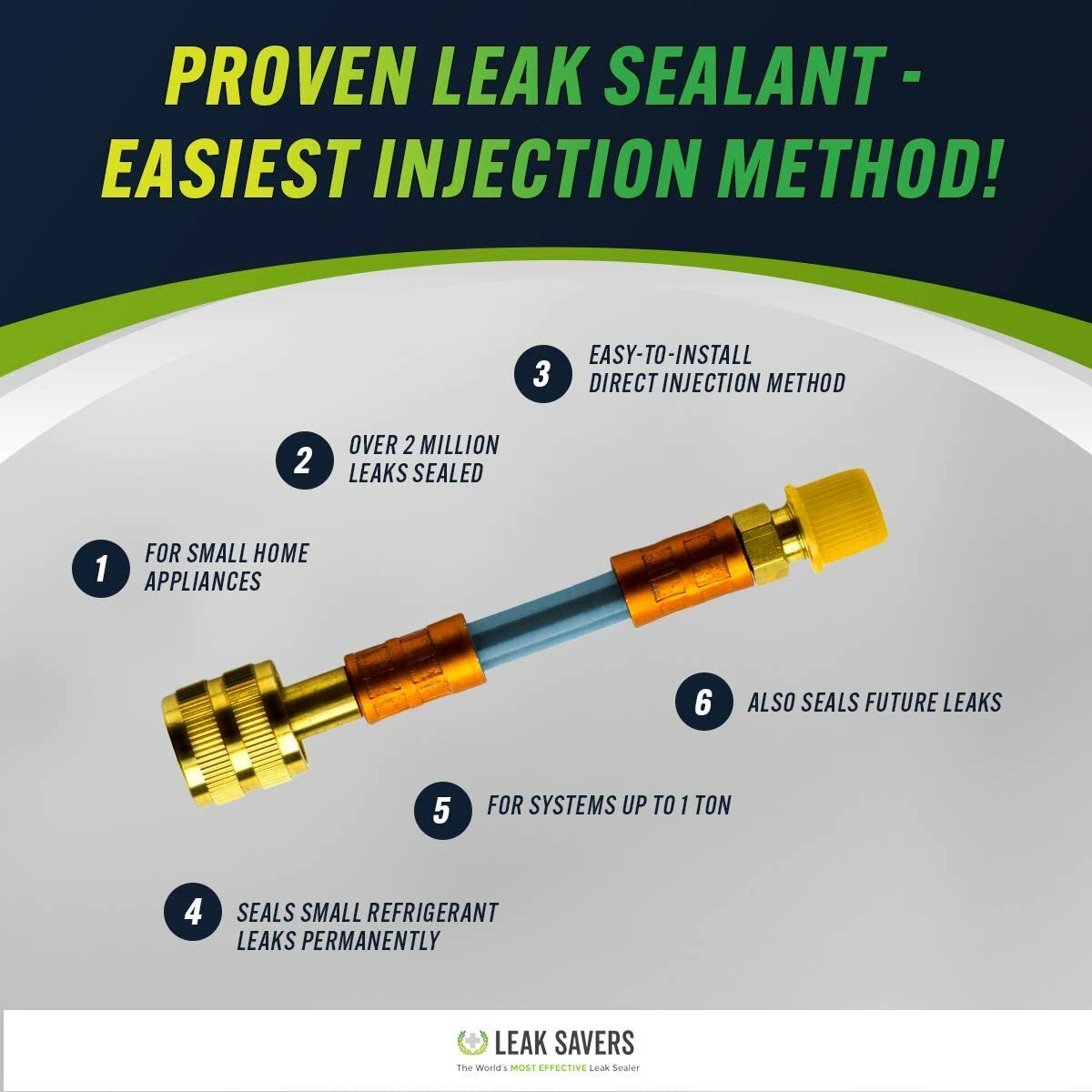 Leak Saver Direct Inject Refrigerant Leak Sealer – Small System Up to 1 Ton