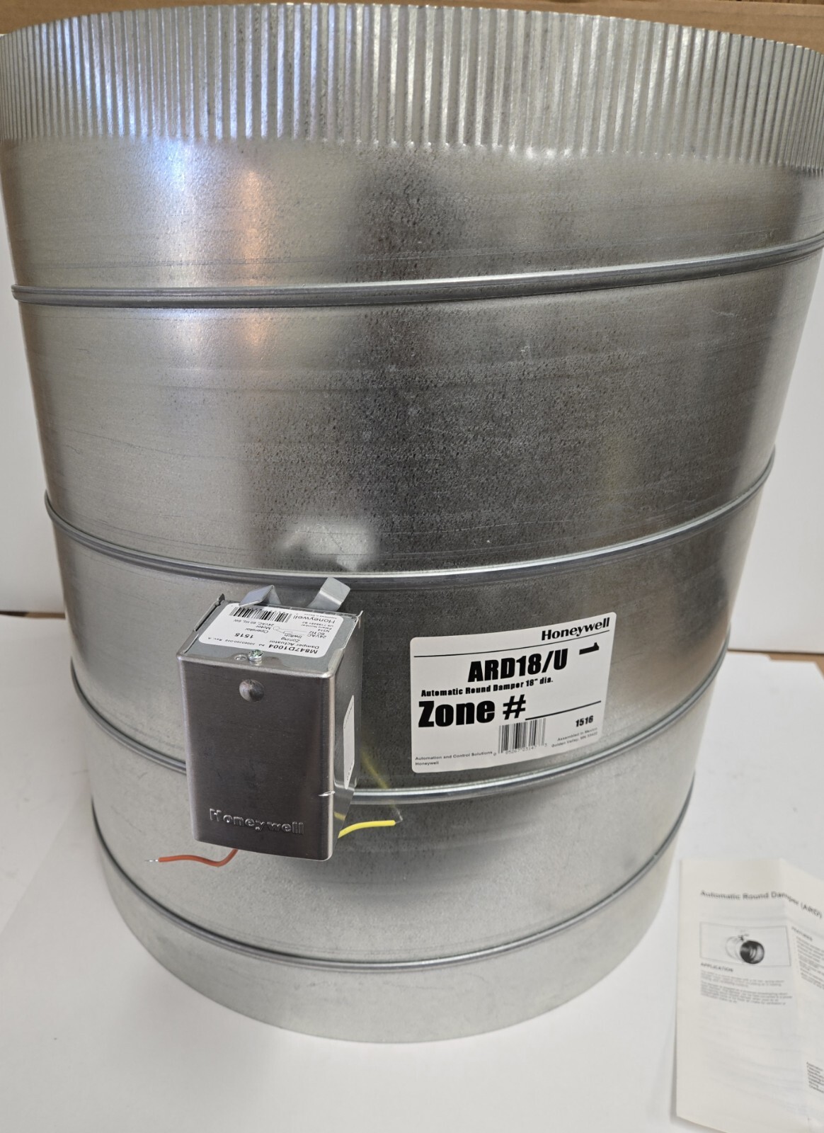 HONEYWELL AUTOMATIC ROUND DAMPER ARD18/U. 18″ DIA.