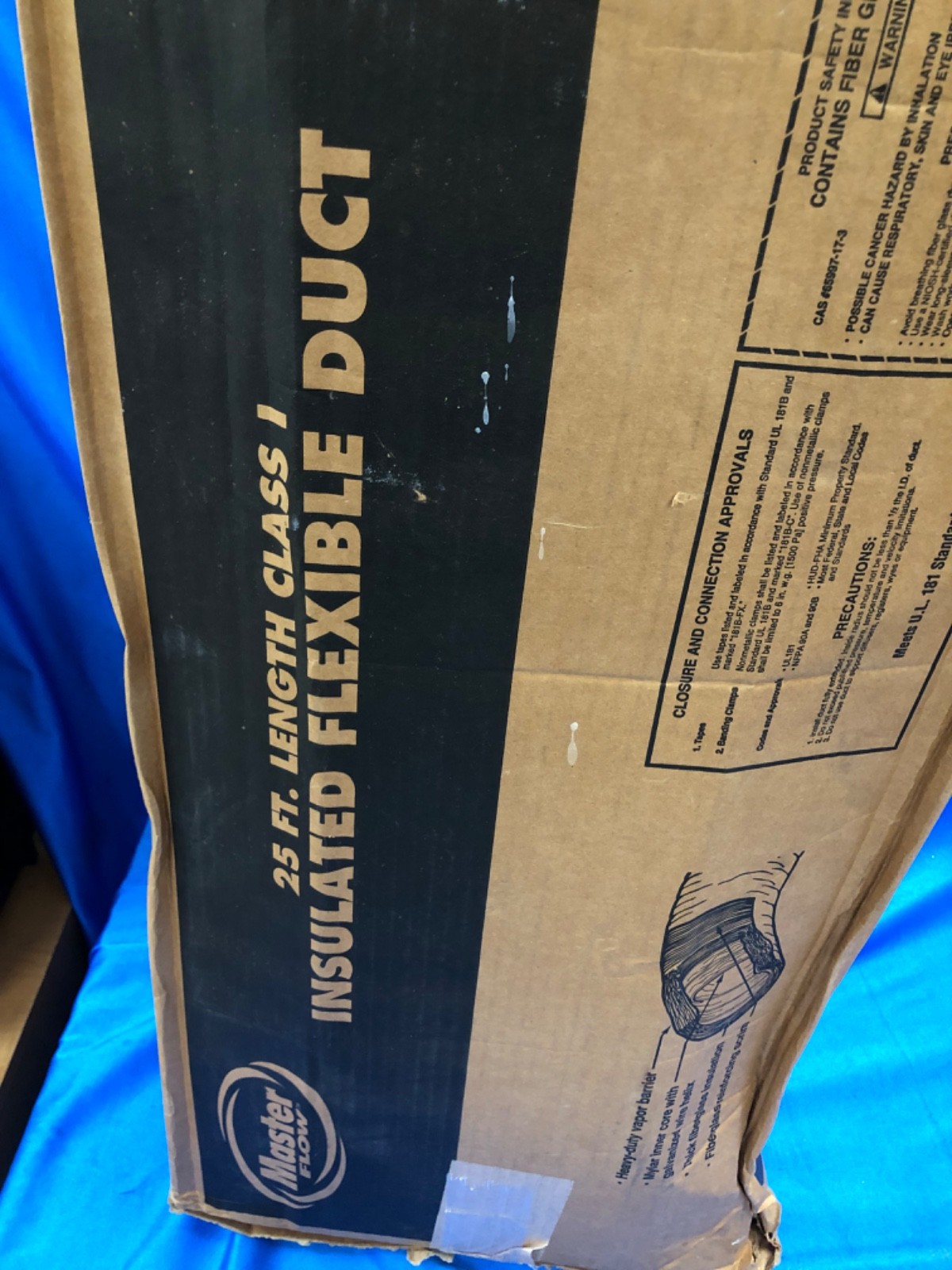 Master Flow F8IFD8X300 8 in x 25 ft R8 Insulated Flex Duct Silver Jacket New