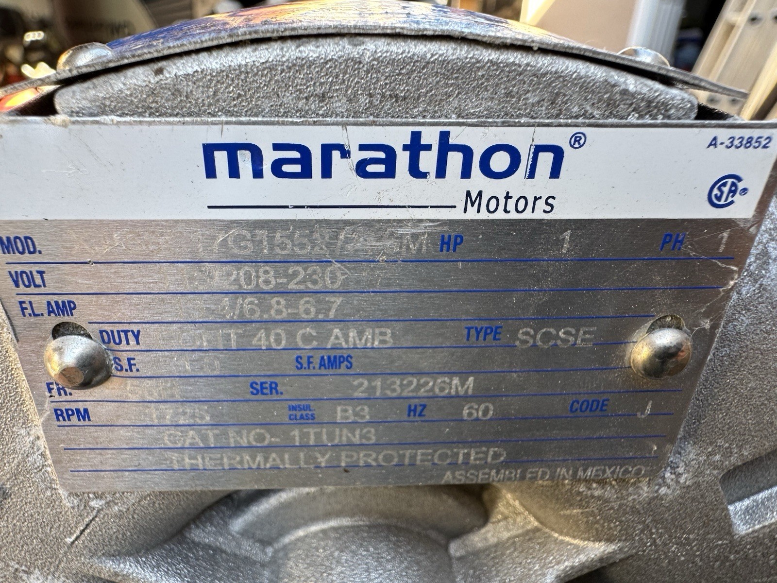 Dayton 4C660 Tubeaxial Fan 16″ Belt Drive With 1 HP 1 PH Marathon Motor 115/230V
