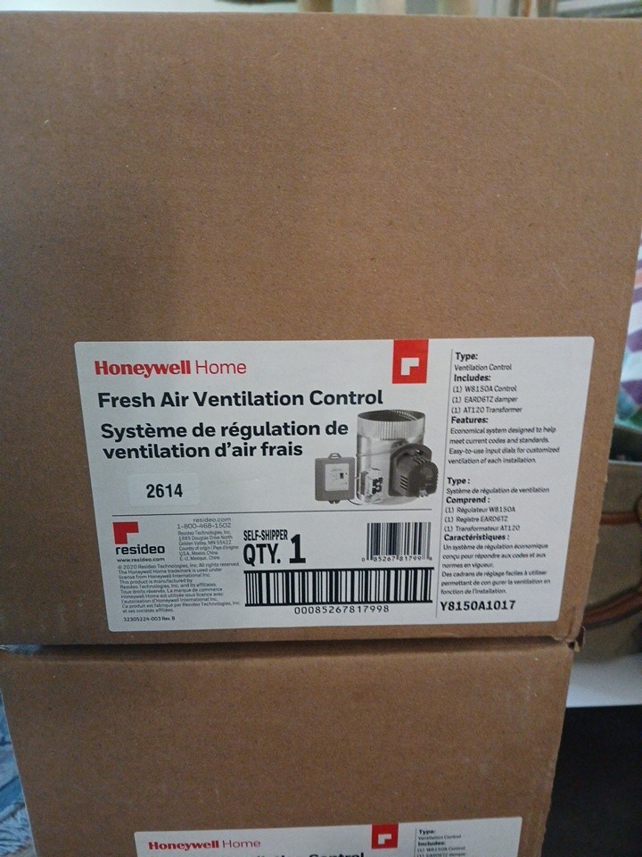 Honeywell Fresh Air Ventilation System Y8150A1017 with TrueZone Damper