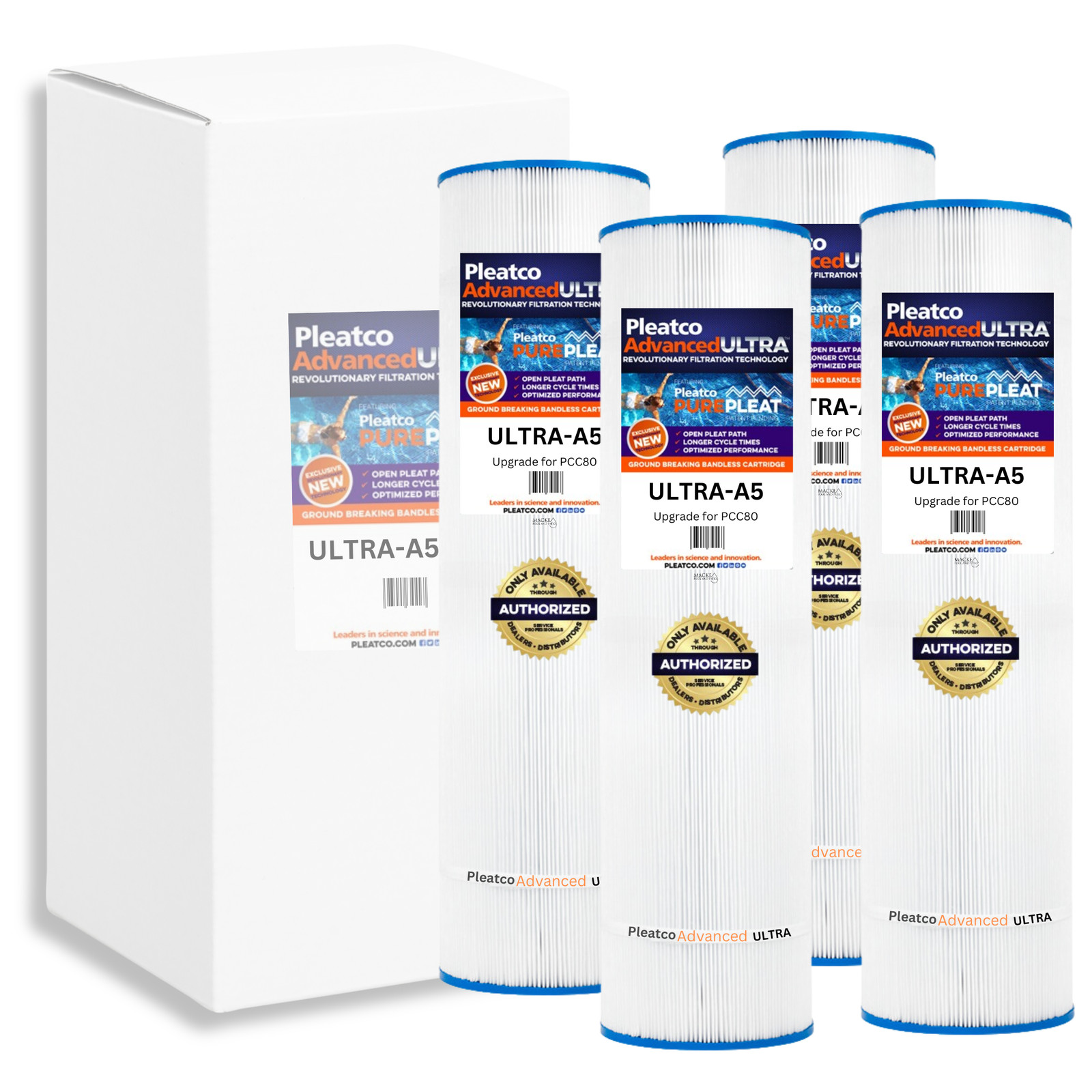 PLEATCO ULTRA-A5-PAK4 4″ Filter Cartridge Pleated Replacement Filter
