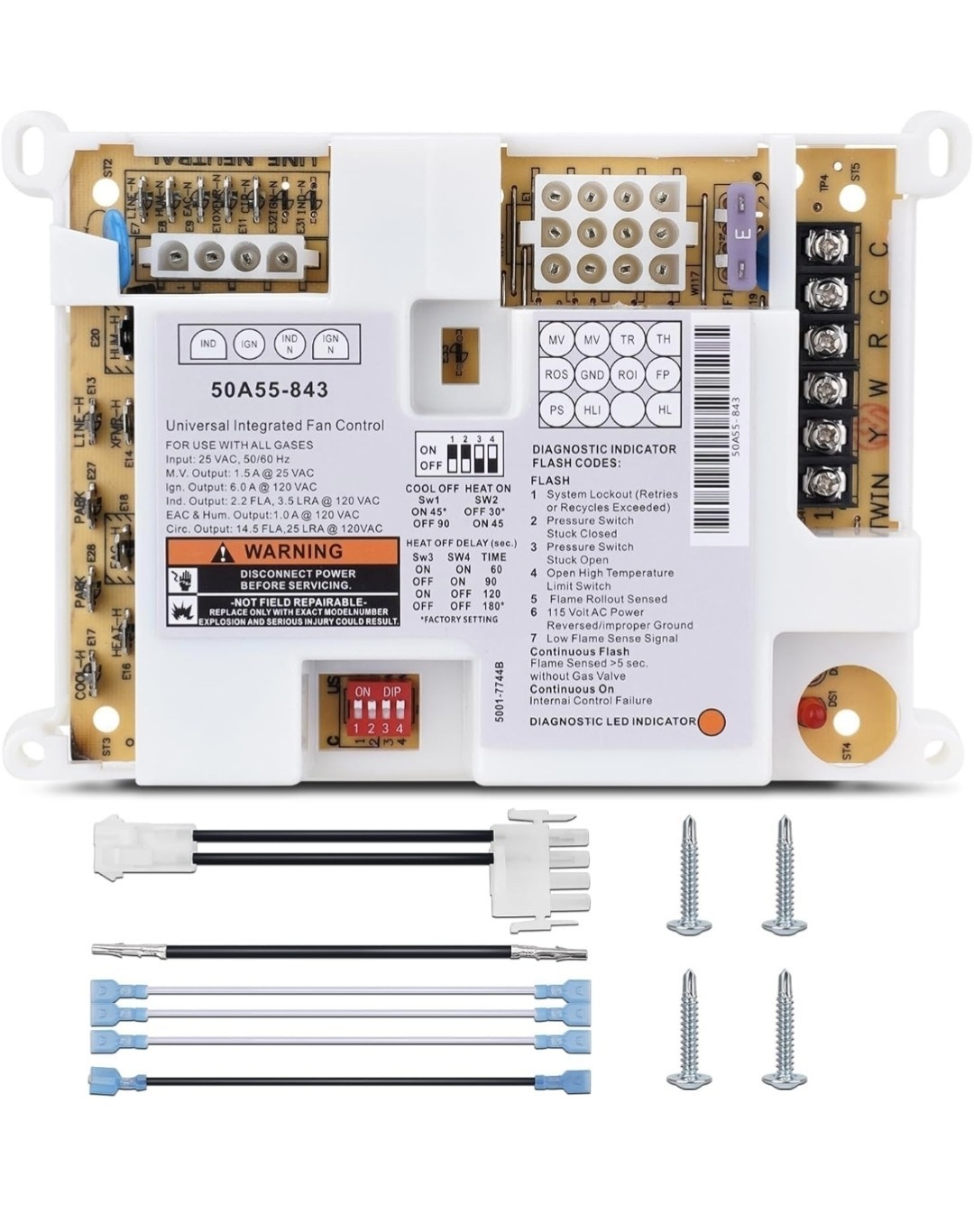 50A55-843 Furnace Control Circuit Board Replacement for White Rodgers