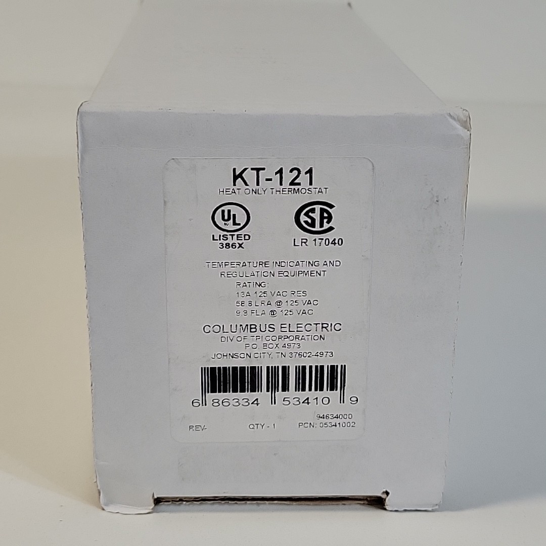 New COLUMBUS ELECTRIC MODEL KT-121 PORTABLE HEATING/COOLING THERMOSTAT in Box