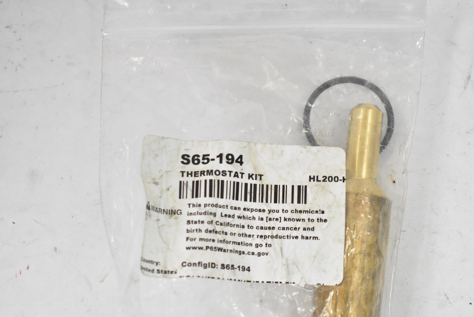 Bradley S65-194 Thermostat Kit HL200- O-Ring Gold Steel MPN S65-194 Made In USA