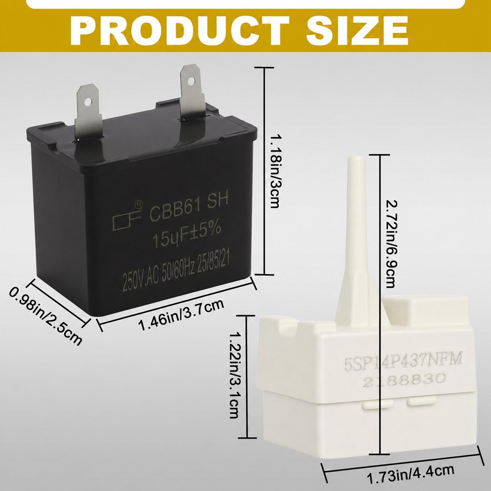 WPW10662129 Refrigerator Capacitor Motor for Compatible with Whirlpool…