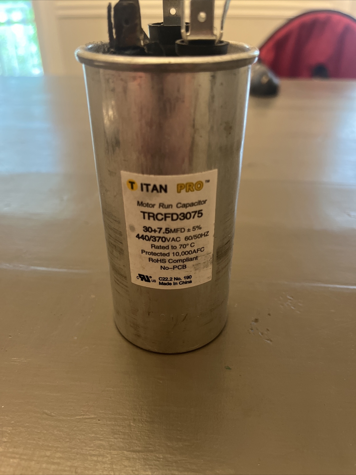 Titan Pro TRCFD555 55+5 MFD 440 370V Round Motor Run Capacitor