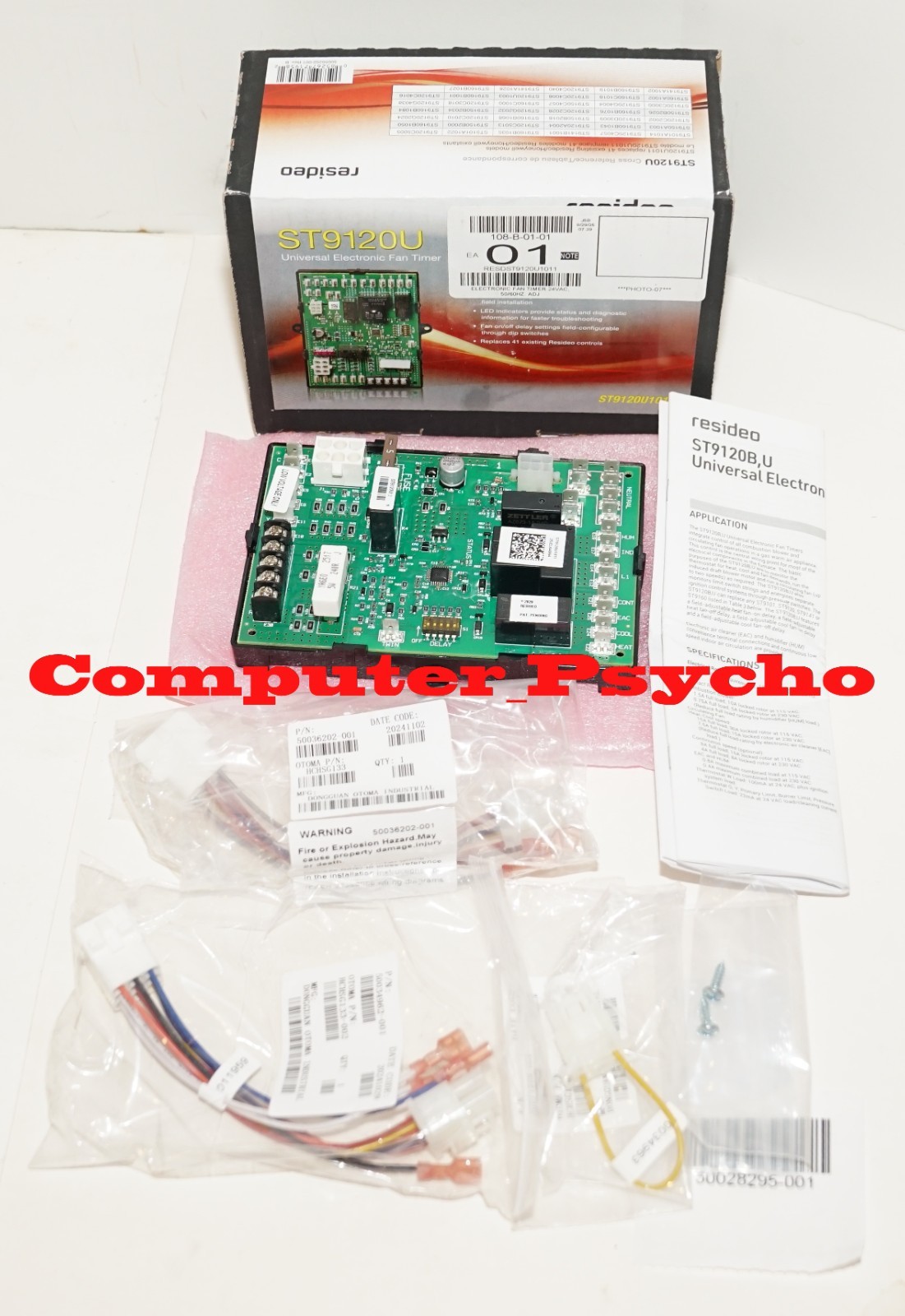 RESIDEO ST9120U1011 UNIVERSAL ELECTRONIC FAN TIMER W ADJUSTABLE HEAT 18 TO 30 V