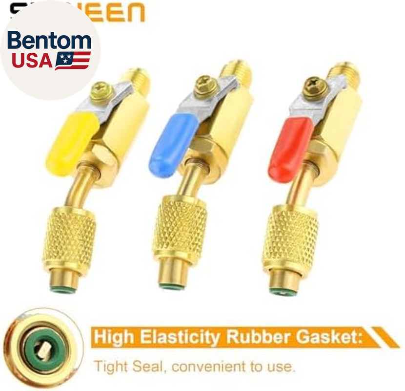 Air Conditioning Refrigerant Ball Valve 1/4’’ SAE, R410A R134A R12 R22 HVAC Shut