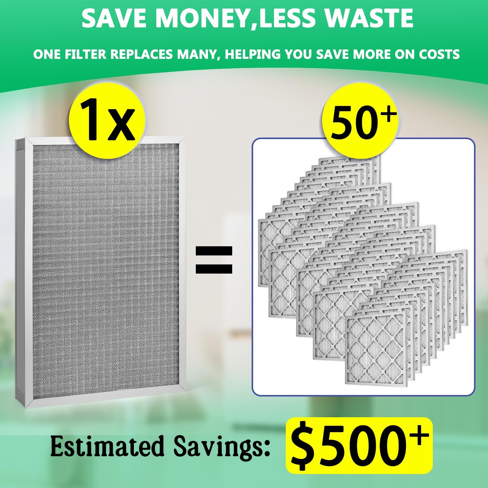 Yphsf 16X25X1 Air Filter Merv-8 Rated Electrostatic Filter 1 Pack. Furnace