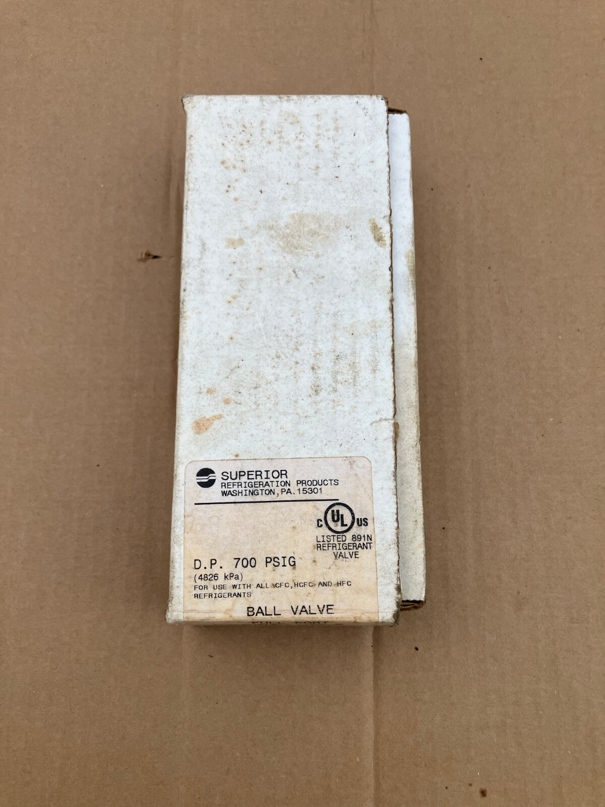 Superior No.586WA-6ST 3/8″ Refrigerant Ball Valve NOS
