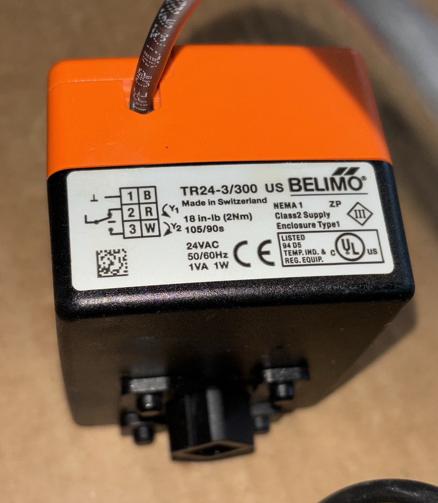 Belimo TR24-3/300 US 18in-lb 24VAC HVAC controller valve actuator