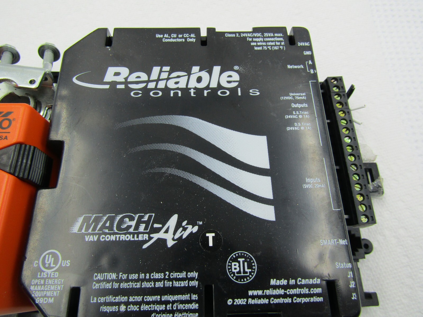 Reliable Controls Mach Air VAV Controller Belimo Actuator