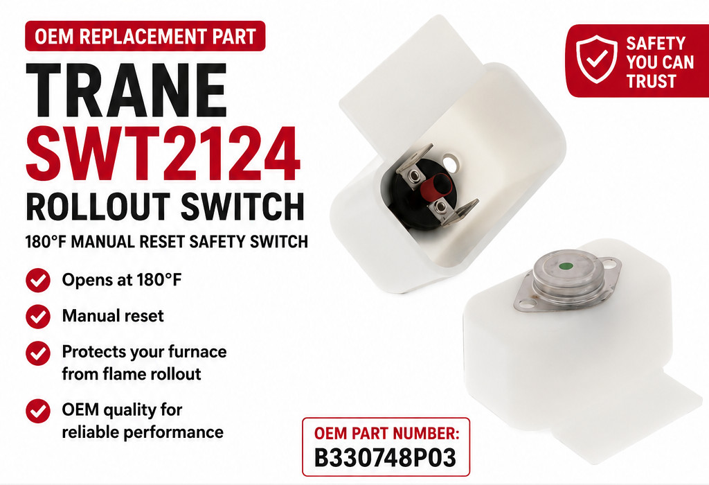 Trane SWT2124 Rollout Switch 180F Resettable Limit Switch B330748P03 OEM New