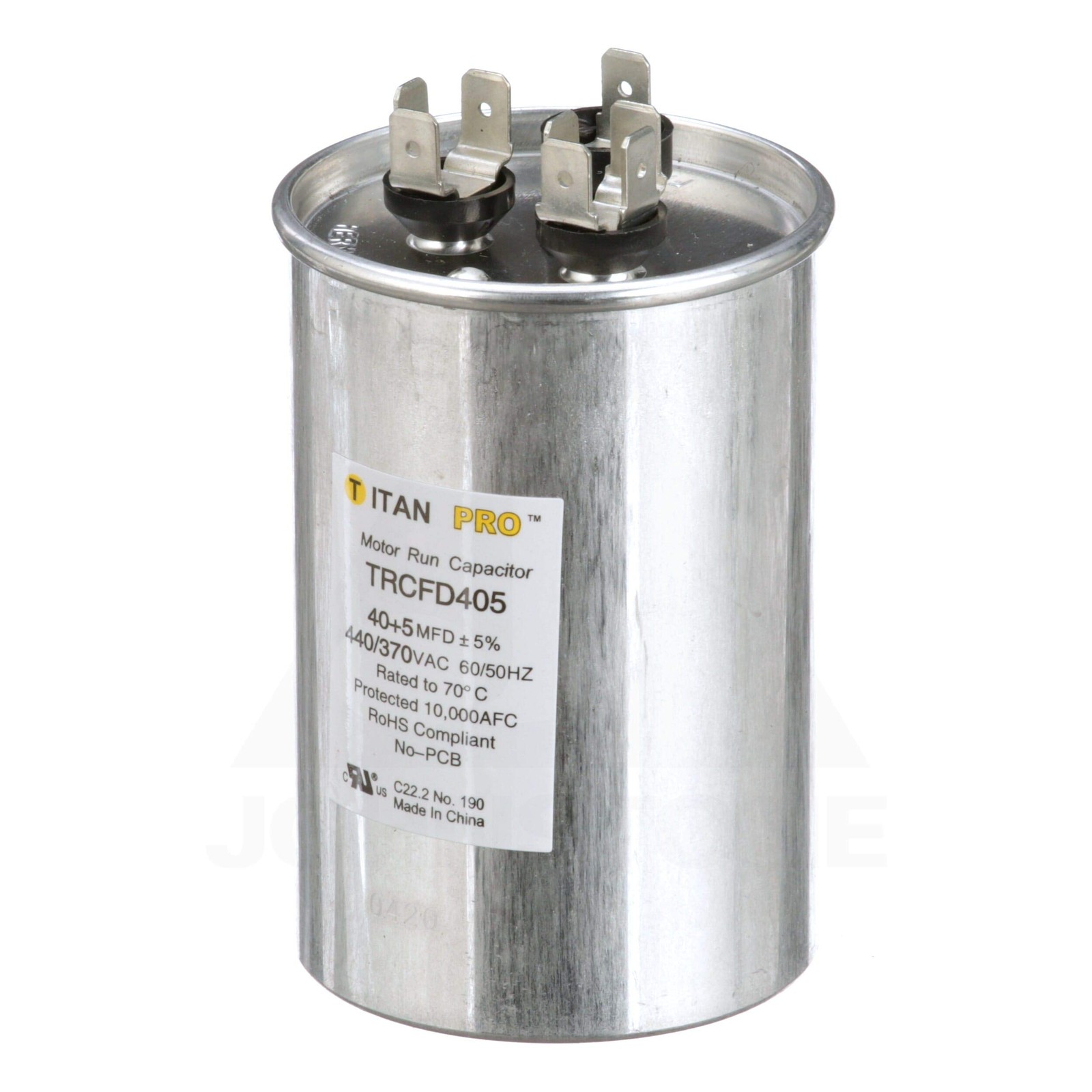 TitanPro TRCFD405 HVAC Round Dual Motor Run Capacitor. 40/5 MFD/UF One Size
