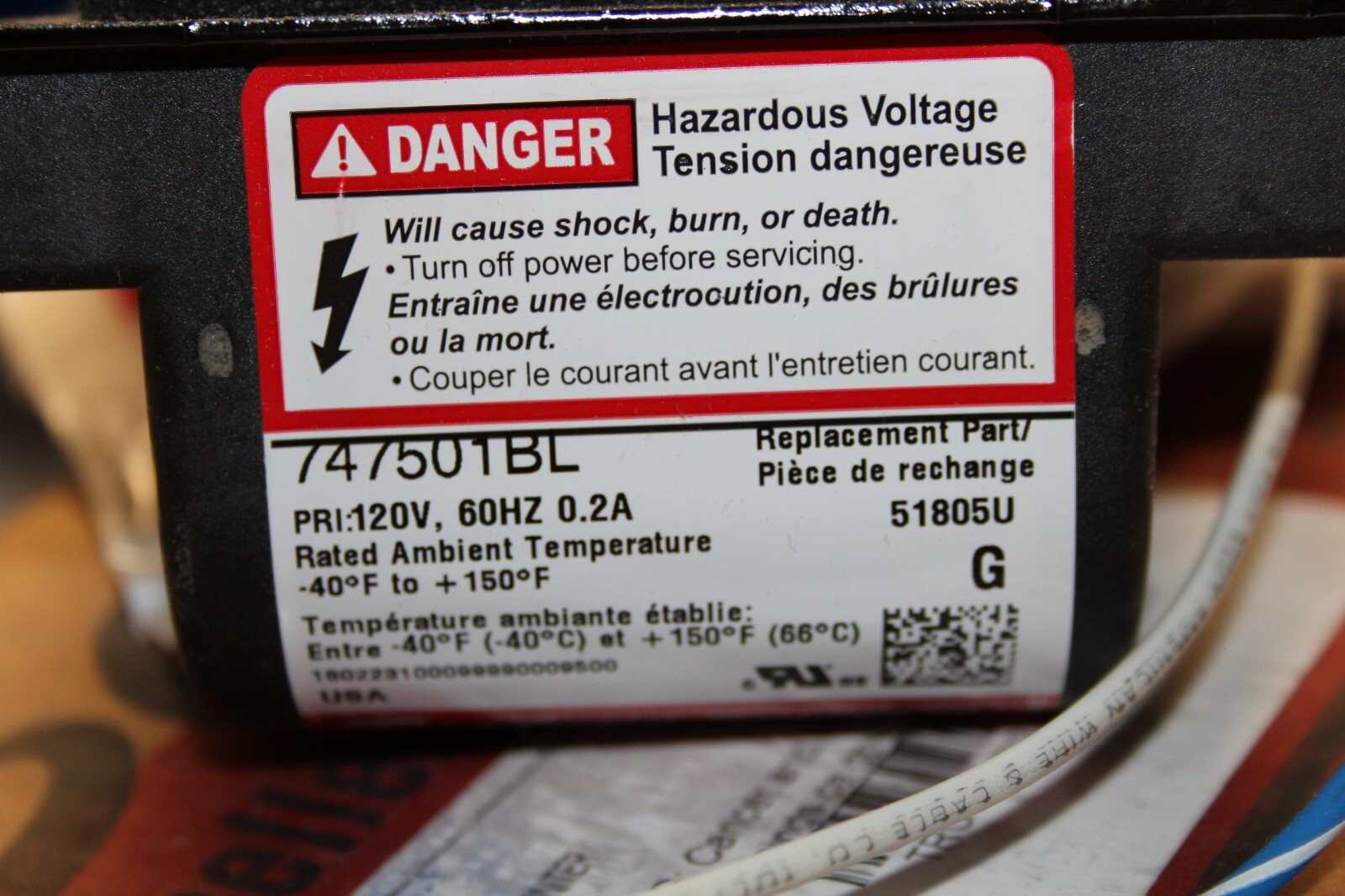 BECKETT 45M47 SPARK ELECTRONIC IGNITER A600 FOR LENNOX 747501BL