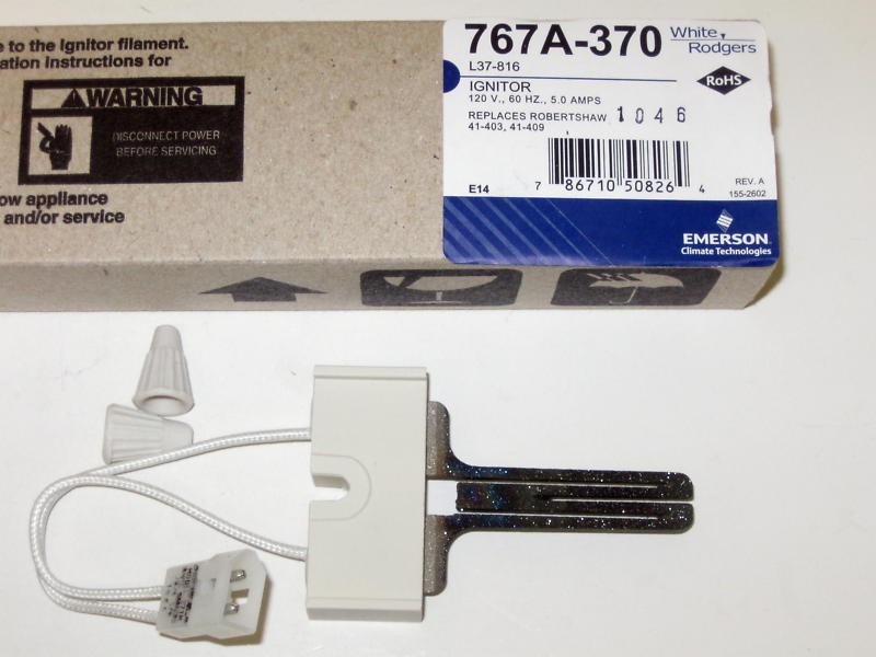 767A-370 White Rodgers Furnace Ignitor for Carrier LH33ZS004 LH33ZS001 LH33ZS00