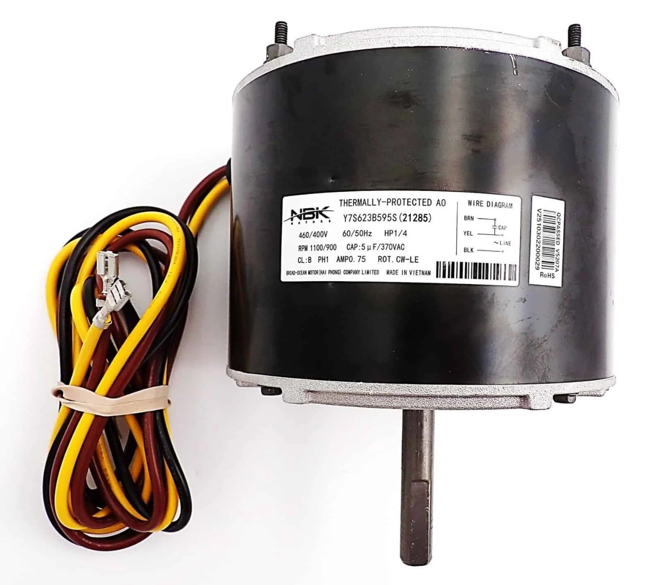 Condenser Motor 1/4 Hp 460/400v 50/60hz For Carrier – Part# HC39GE464