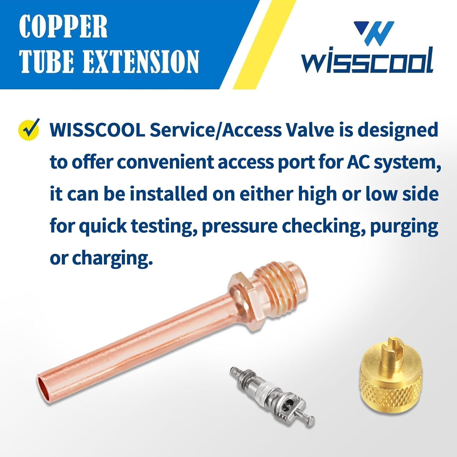 20PCS HVAC Service Access Valves, 1/4” SAE X 1/4” OD X 2.5” Stem