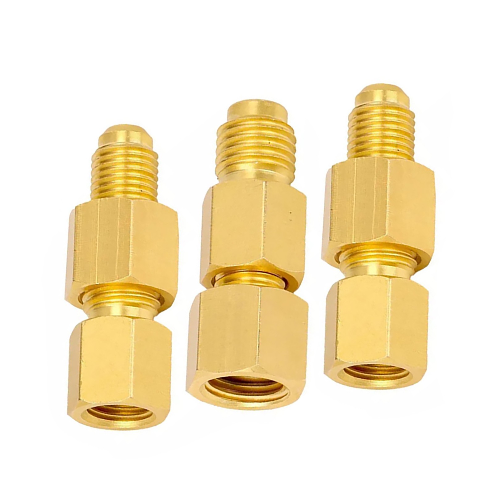 6PCS Brass Refrigerant Tank Adapters R134A to R12 Fitting Adapter for AC Systems