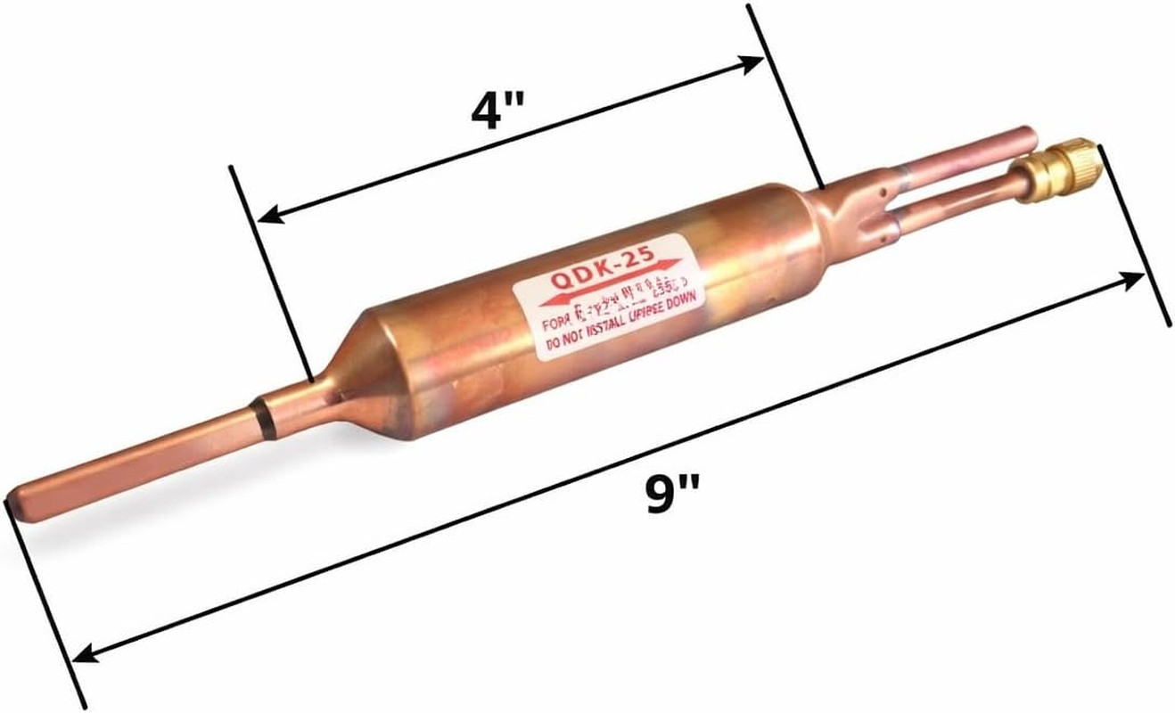 Everwell 10 PCS Filter Drier Refrigerant Liquid LINE with Charging Valve 1/4 X 1