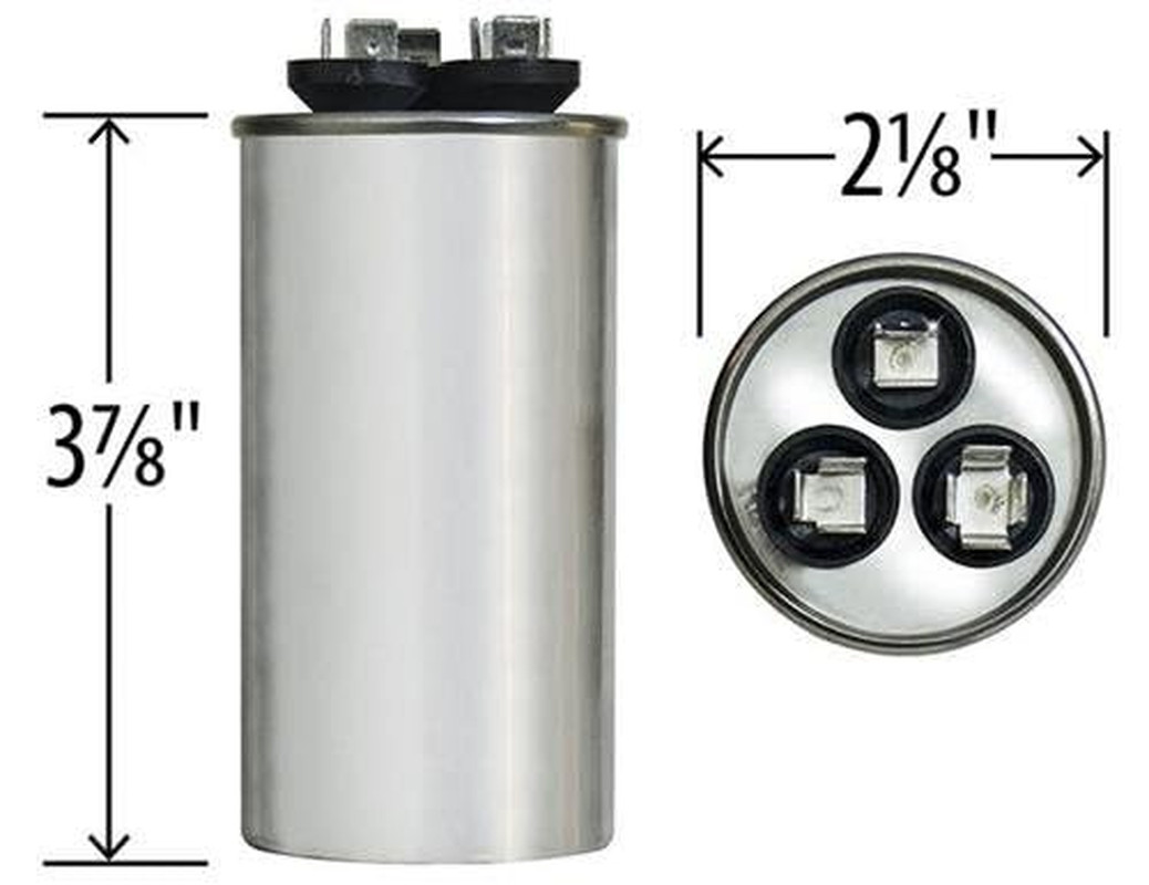 C3355R Capacitor Dual Run round 35/5 UF MFD 370V VAC 97F9834 (Replace Old GE# Z9