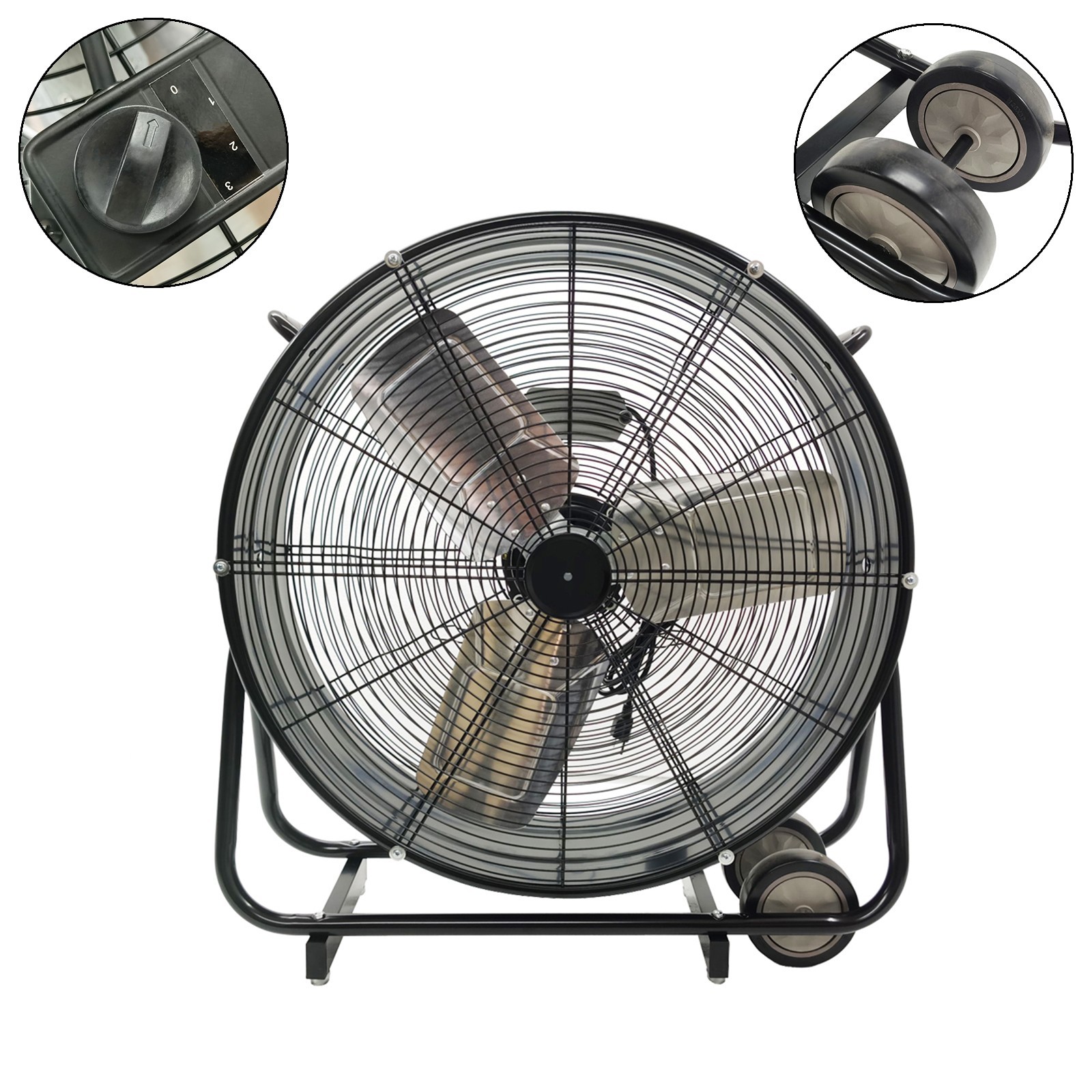 24 Inch Industrial Blower Exhaust Fan 360° Rotaty Two Levels to Adjust the Blowe