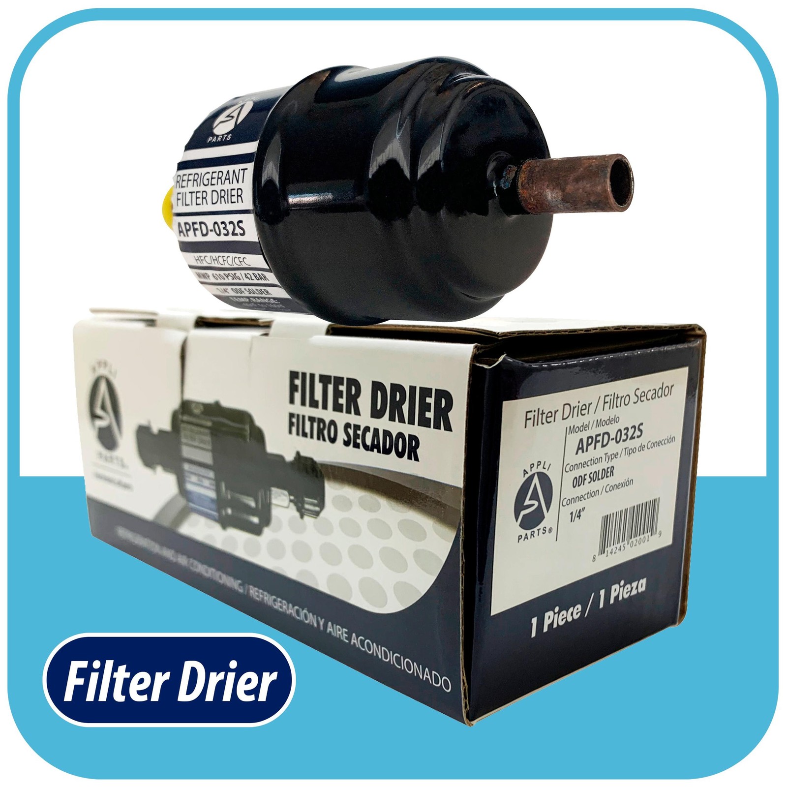 Appli Parts APFD-032S 1/4 in Liquid Line Refrigerant AC Filter Drier hvac Refrig
