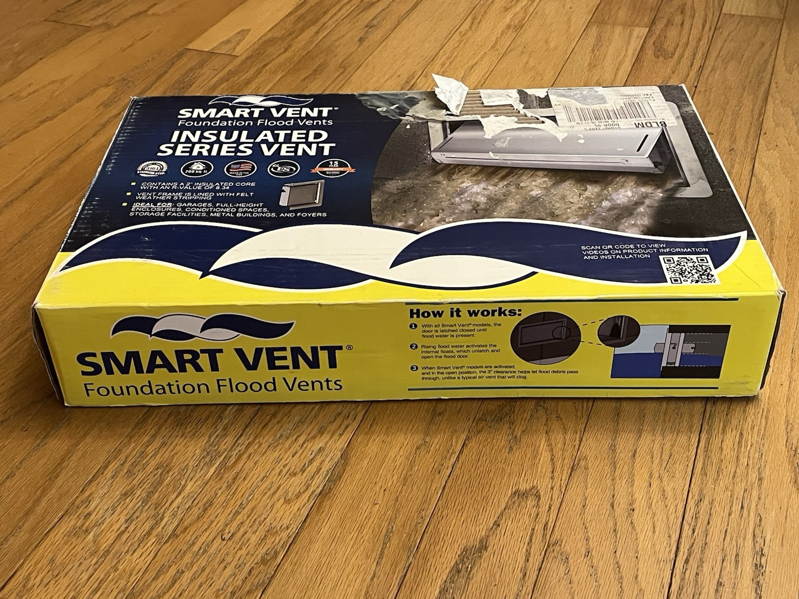 Smart Vent Insulated Foundation Flood Vent FEMA Compliant 1540-520 16″x8″ Gray