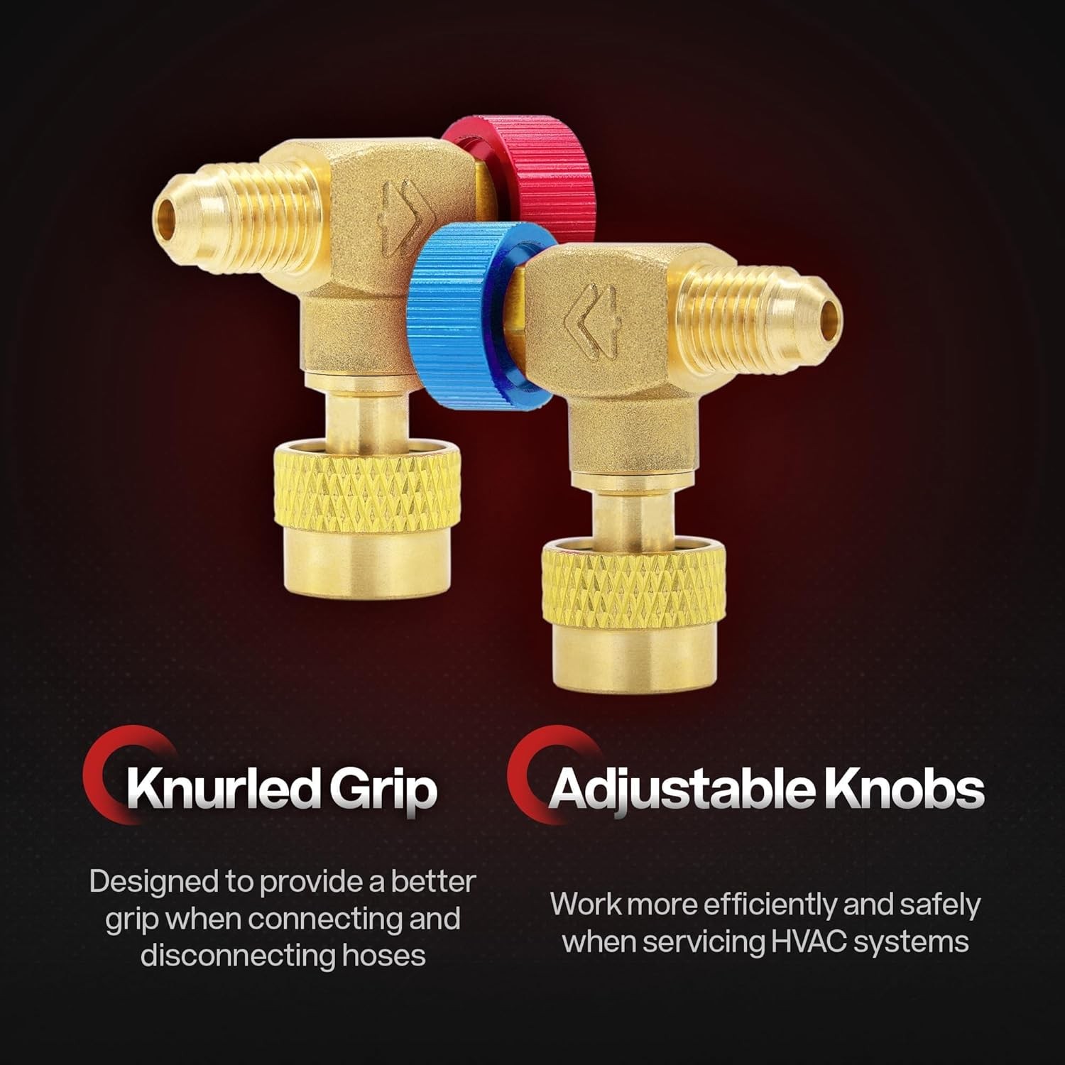 1/4″ to 1/4″ Refrigerant Charging Valve, HVAC Control Valve, Brass Color: Blue