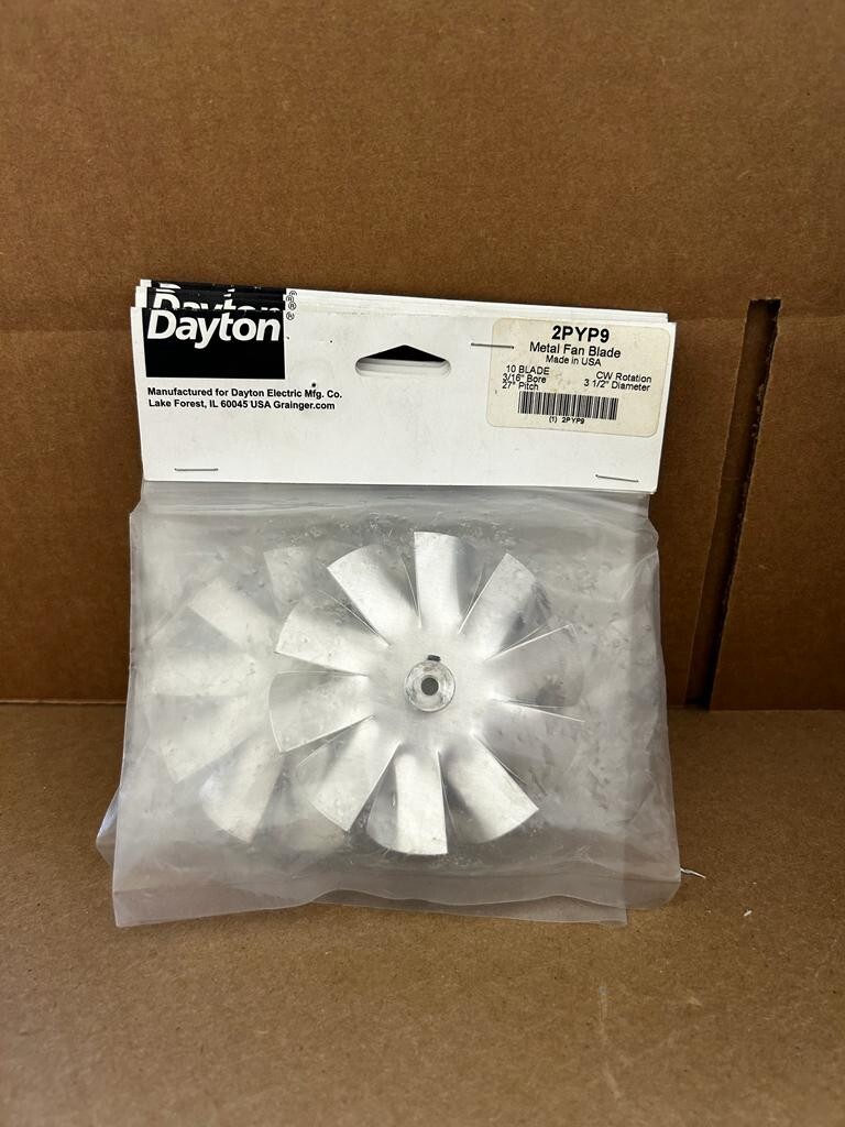 2PYP9 Propeller, Replacement, Propeller Dia 3 1/2 In, Bore Dia 3/16 In