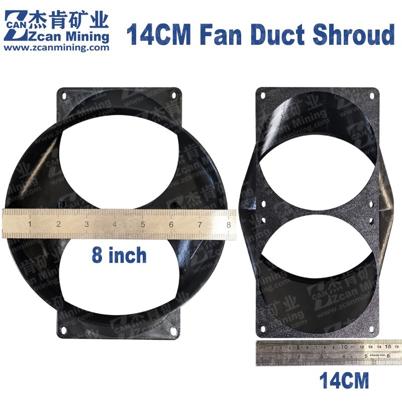 Antminer S21+ S21 Pro Dual Fan Duct Shroud 2x14cm With 8in Circular Port